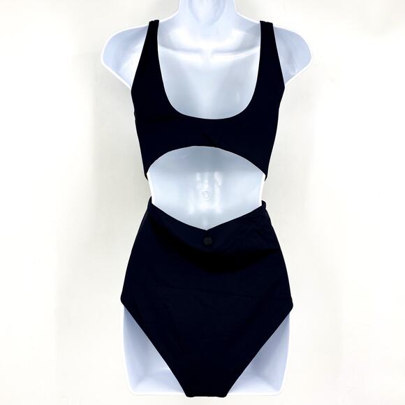 PRANA Women's Ruby Beach One-Piece Swimsuit Large Black Stretch UPF 50+ NWT - Picture 7 of 12